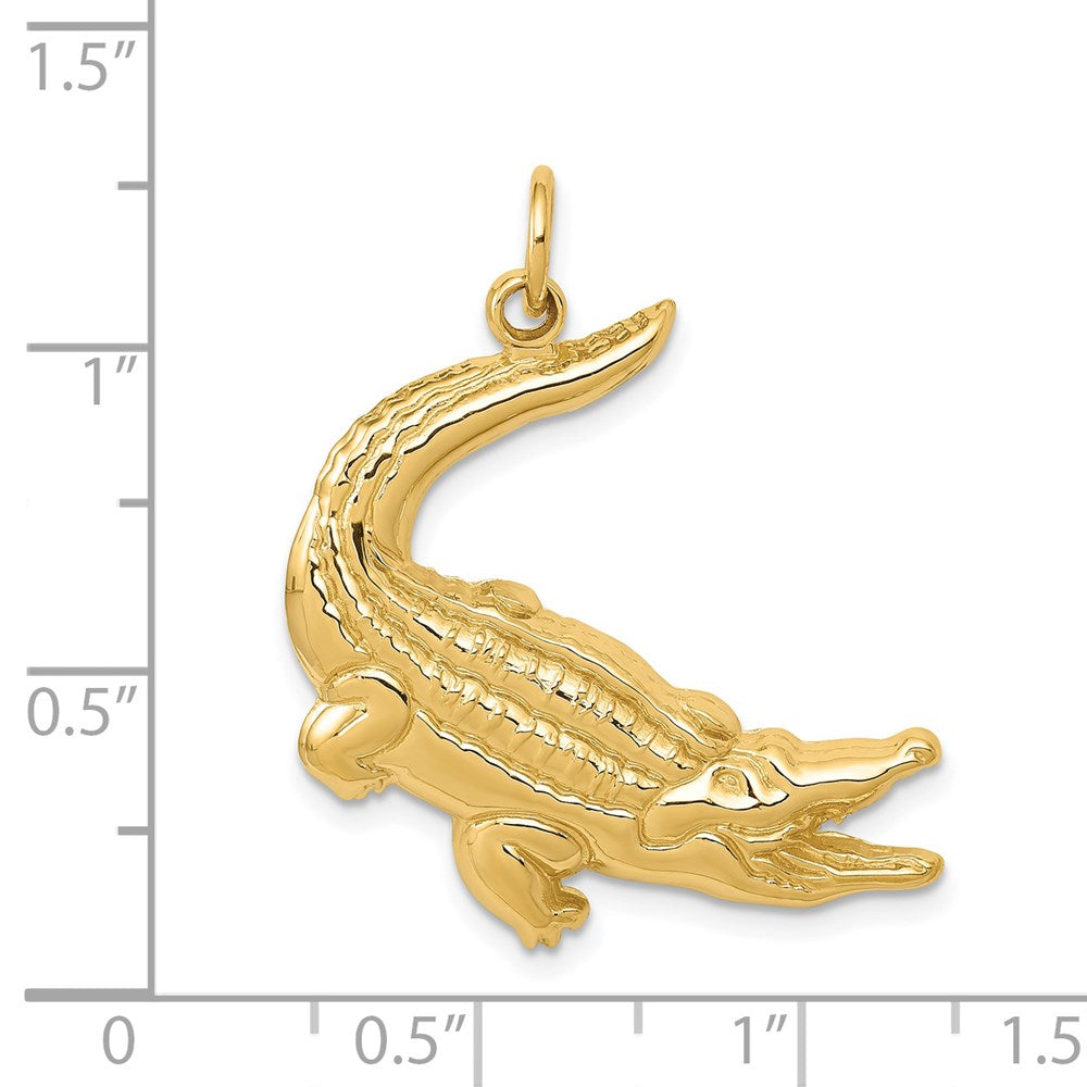 14k Alligator Charm Yellow Gold