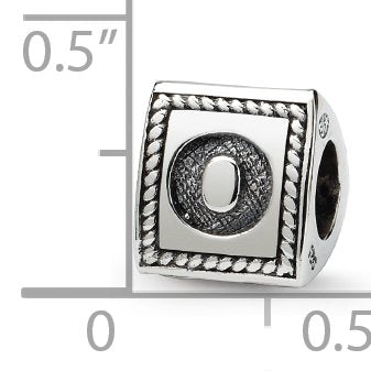 Reflection Beads QRS1429O Sterling Silver Letter O Triangle Block Bead