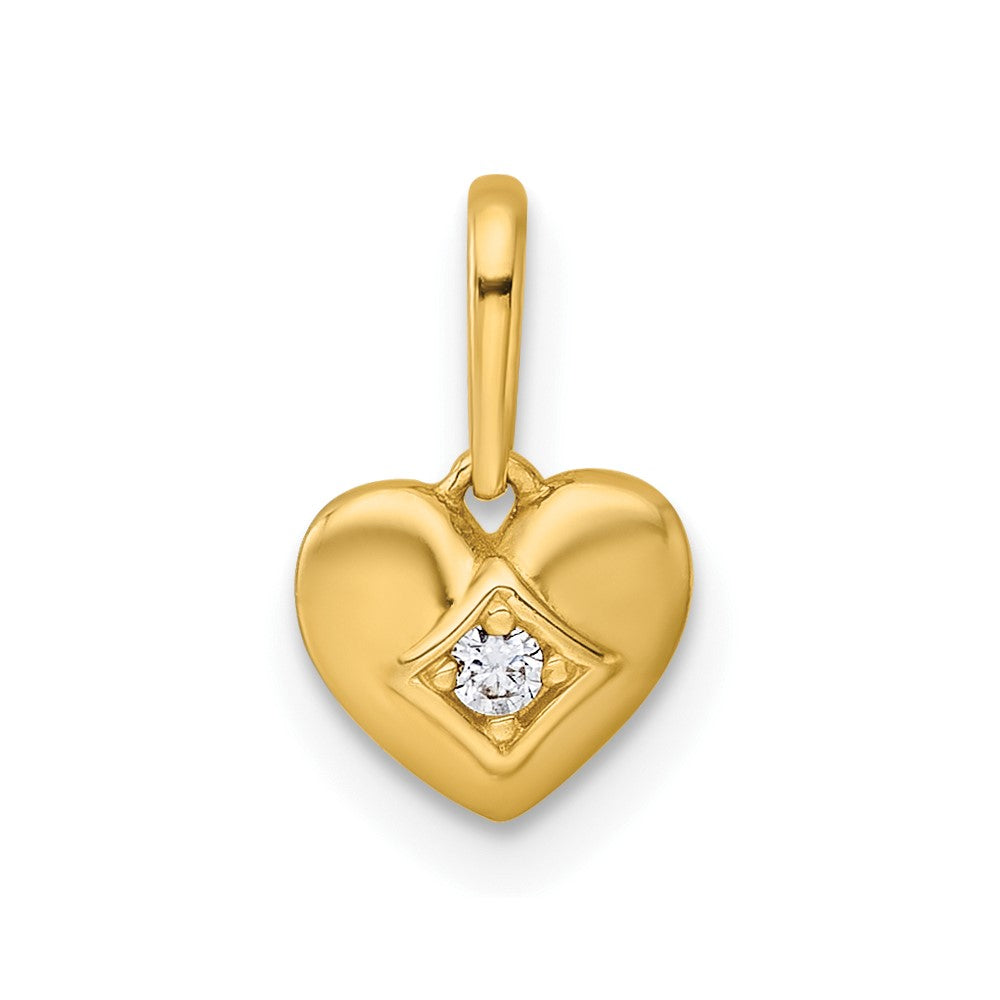 14k Madi K Polished CZ Heart Childrens Charm / Pendant