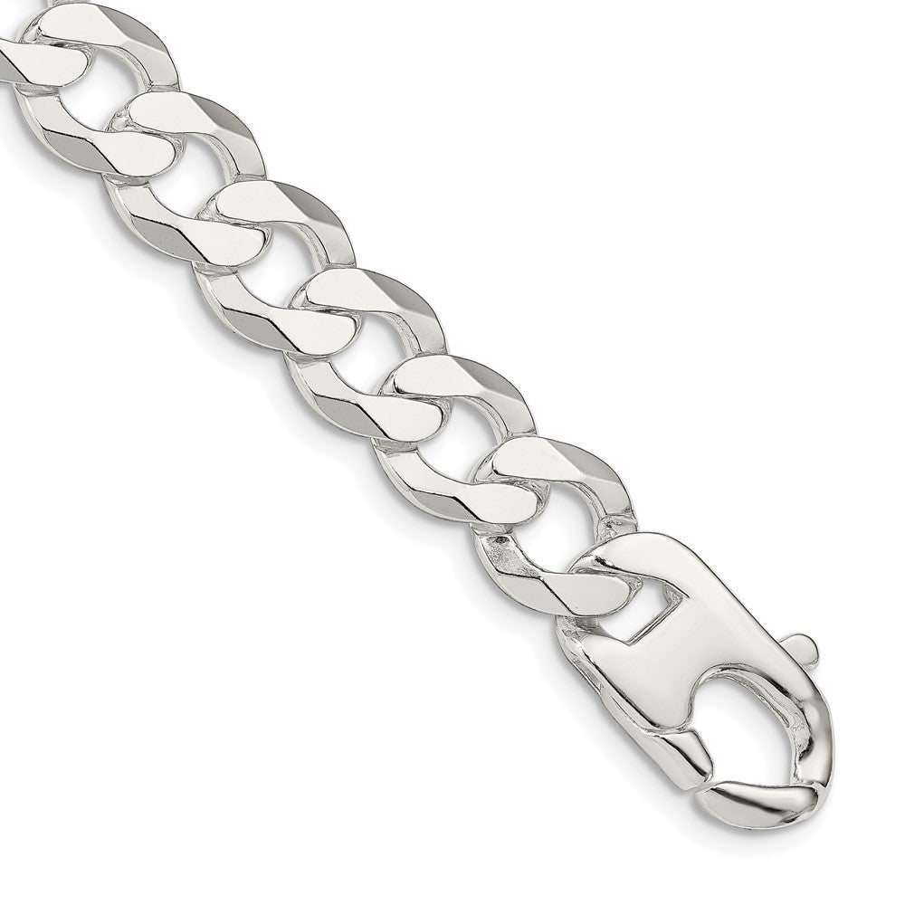 Sterling Silver 14mm Flat Curb Chain 9 inches