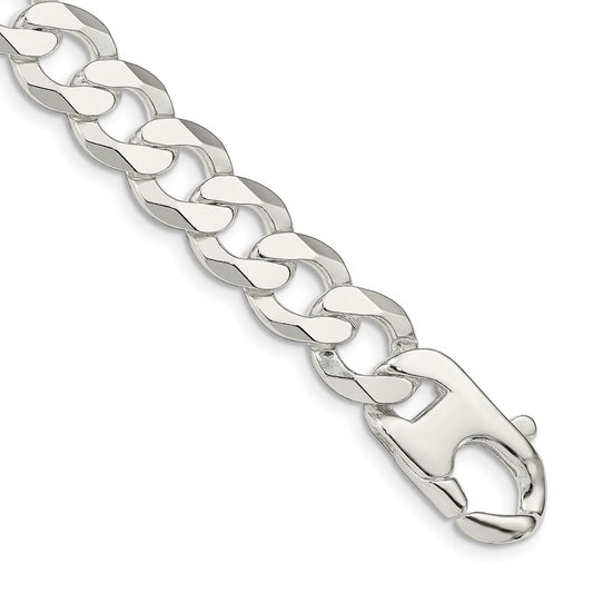 Sterling Silver 14mm Flat Curb Chain 9 inches