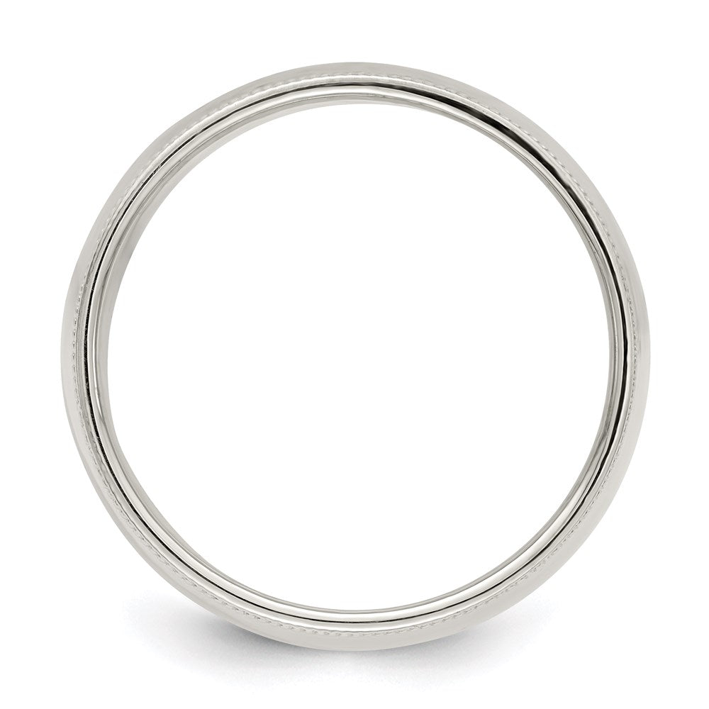 Sterling Silver 9mm Half Round Milgrain Size 13 Band