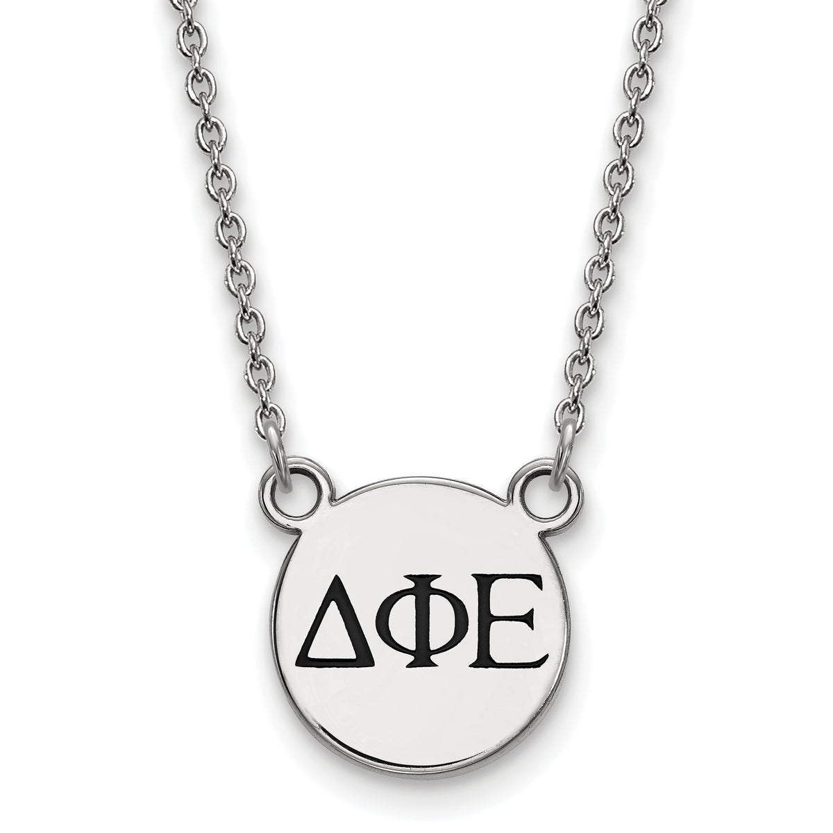 Sterling Silver 18in Official Licensed Greek Sororities Delta Phi Epsilon (???) XS Enamel Pendant w/Necklace
