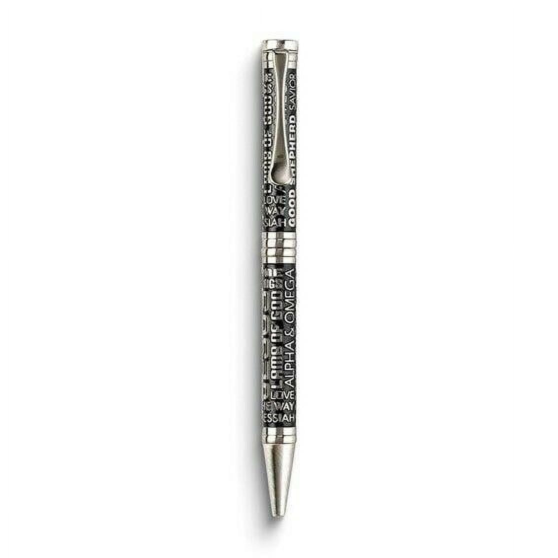 Silver tone and Black Names of Jesus Ballpoint Pen