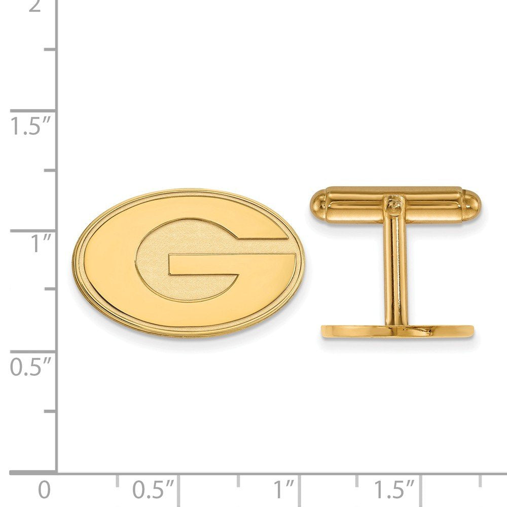 Sterling Silver Gold-plated LogoArt University of Georgia Letter G Cuff Links QGP012UGA