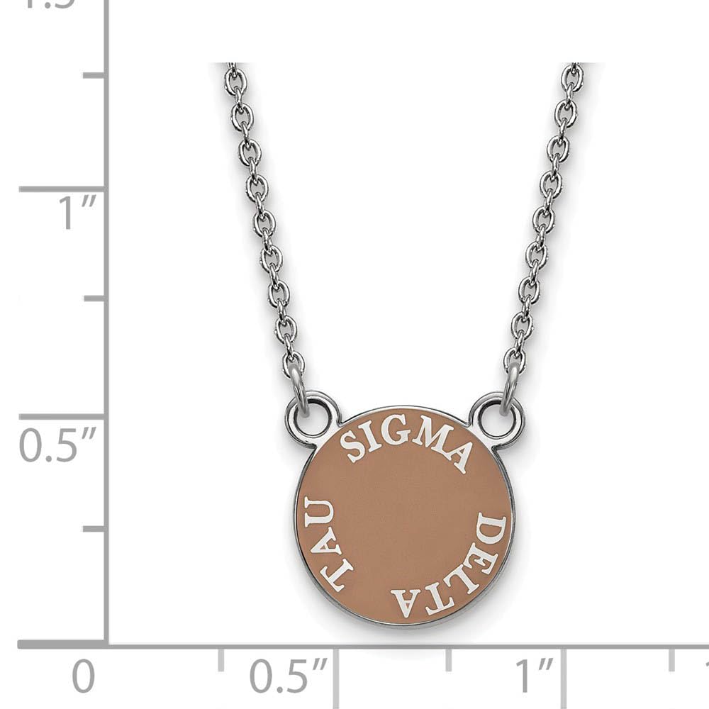 Sterling Silver 18in Official Licensed Greek Sororities Sigma Delta Tau XS Enamel Pendant w/Necklace