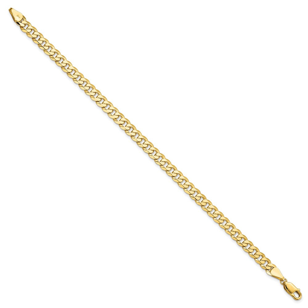 14K 5.75mm Flat Beveled Curb Chain 8  inches
