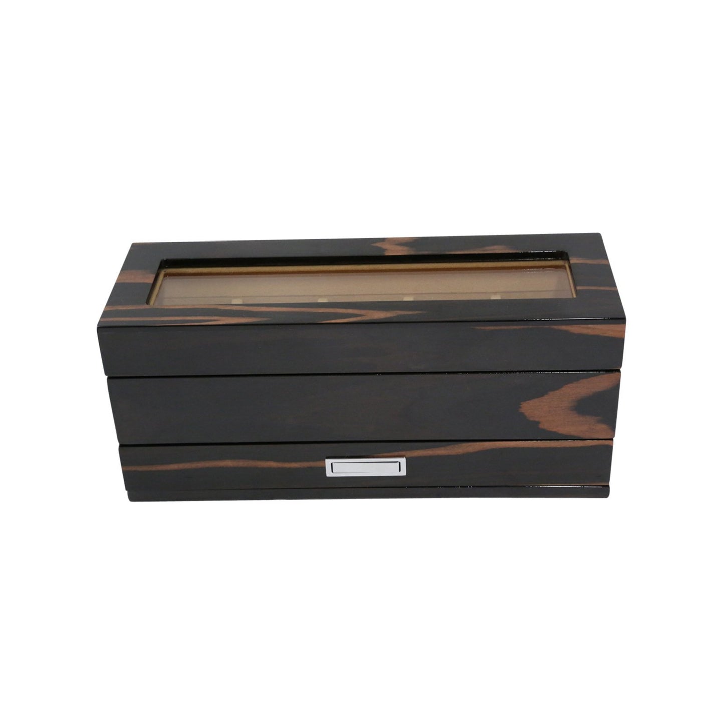Ebony 5-Watch Case with Accessory Drawer - 12.25W x 5.35H in.
