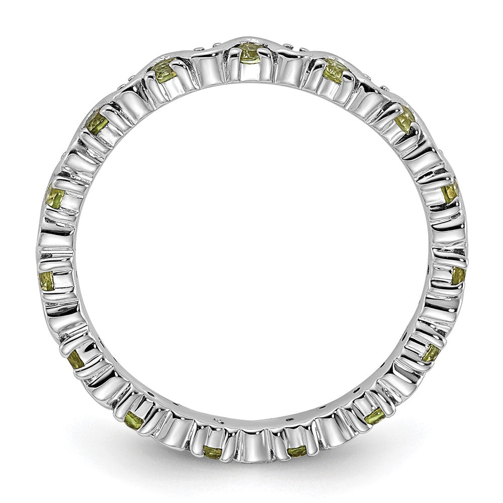 Sterling Silver Stackable Expressions Diamond & Peridot Ring