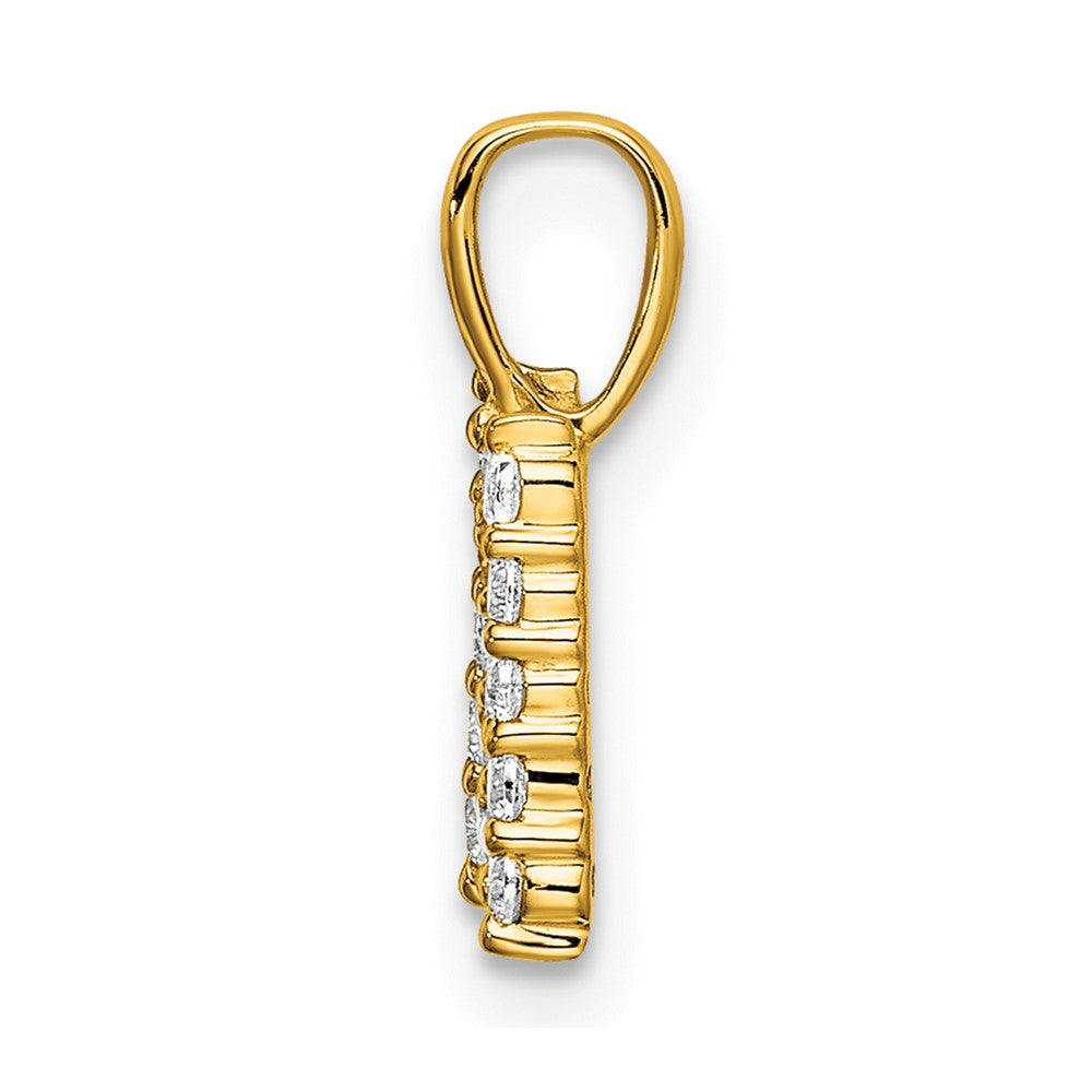 14k 1/6 carat Lab Grown Diamond VS/SI+ G+ Letter N Initial Pendant