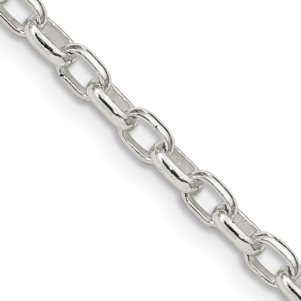 Sterling Silver 3.2mm Oval Fancy Rolo Chain 16 Inches