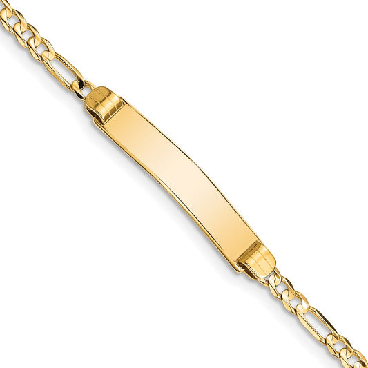 14k Figaro ID Bracelet 8  inches