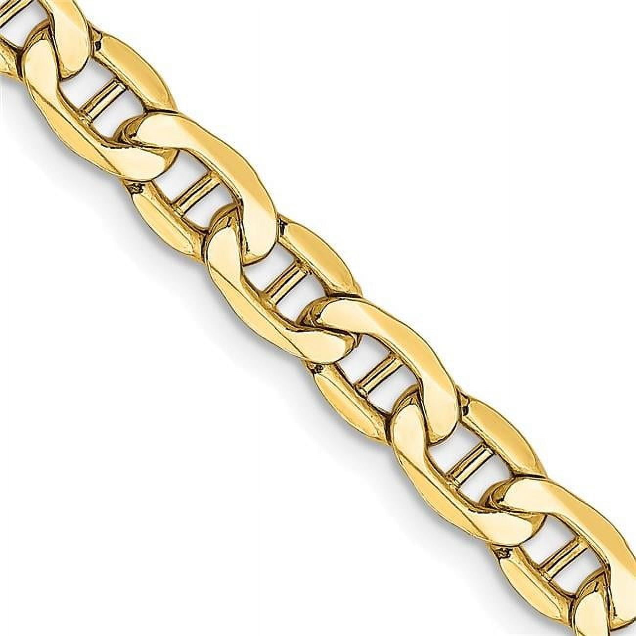 14K 26 inch 4.75mm Semi-Solid Anchor with Lobster Clasp Chain