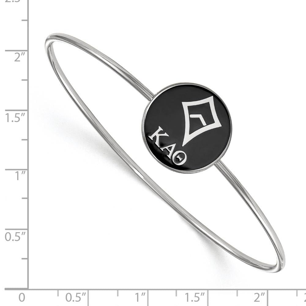 Sterling Silver Official Licensed Greek Sororities 7in Kappa Alpha Theta (???) Enameled Slip-on Bangle