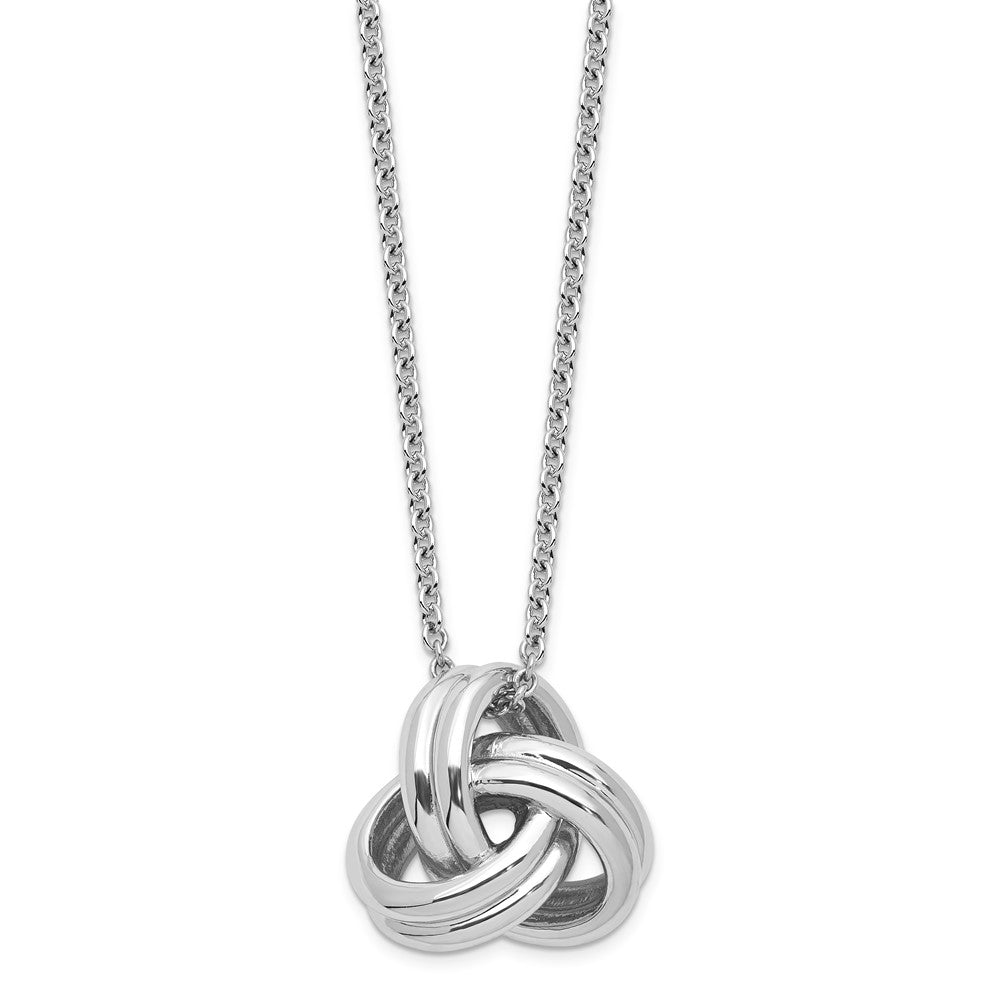 Sterling Silver Grande Luxe Love Knot Pendant Necklace