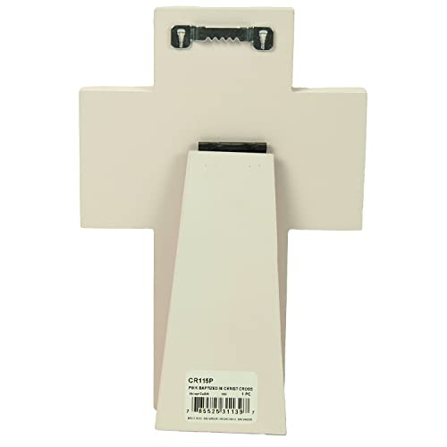 Abbey & CA Gift Pink Baptized In Christ Cross W/Easel & Hanger