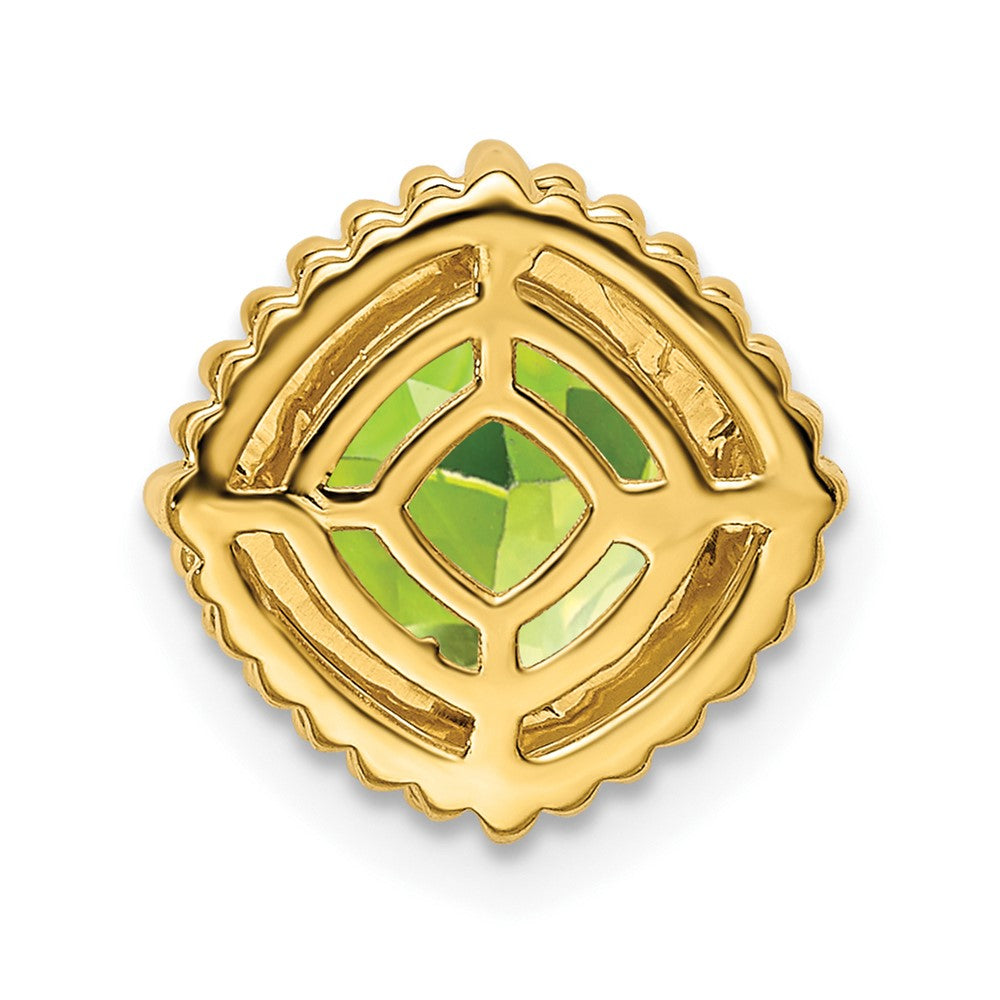 14k Cushion Peridot Chain Slide