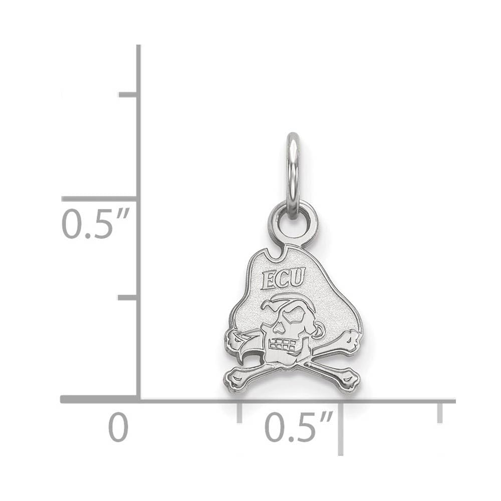 LogoArt Sterling Silver East Carolina University Xs Pendant Necklace