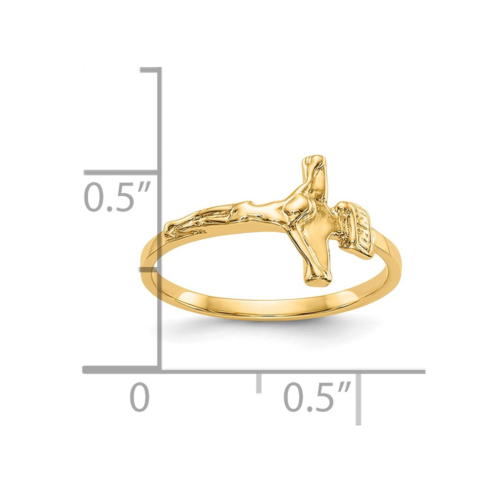 10k Childs Polished Crucifix Ring Size 4.25