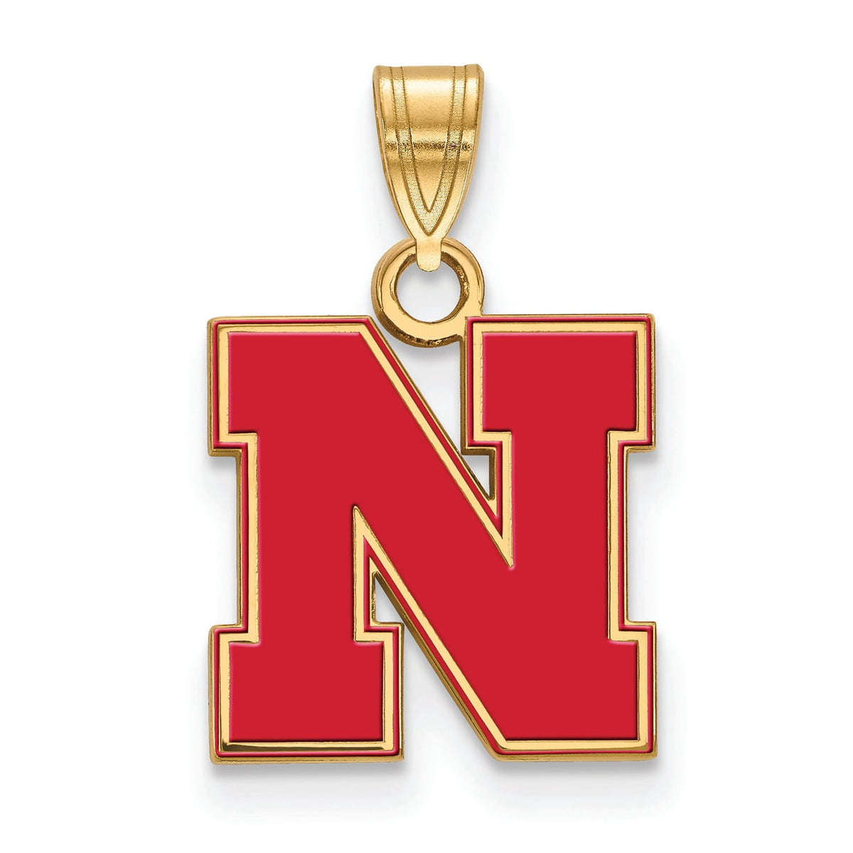 Women's Nebraska Huskers Gold Plated Small Enamel Pendant
