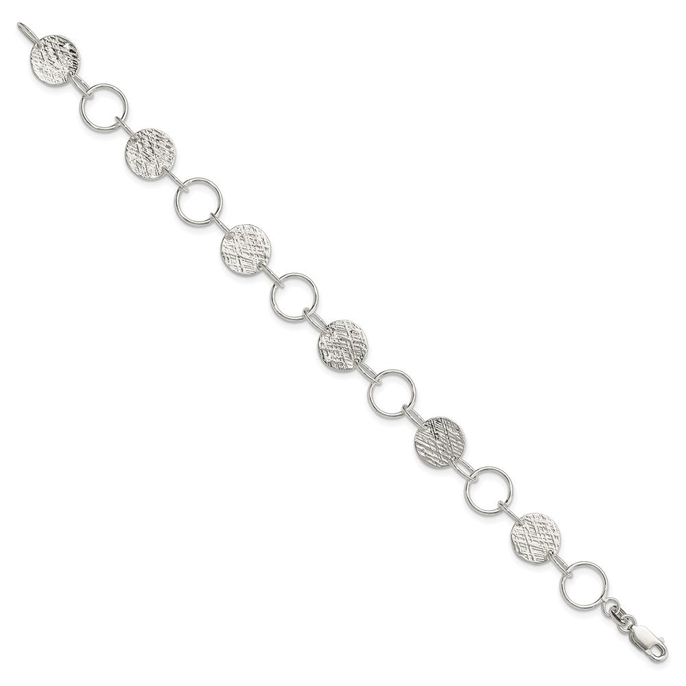 Sterling Silver Fancy Circle Bracelet 7.5 inches