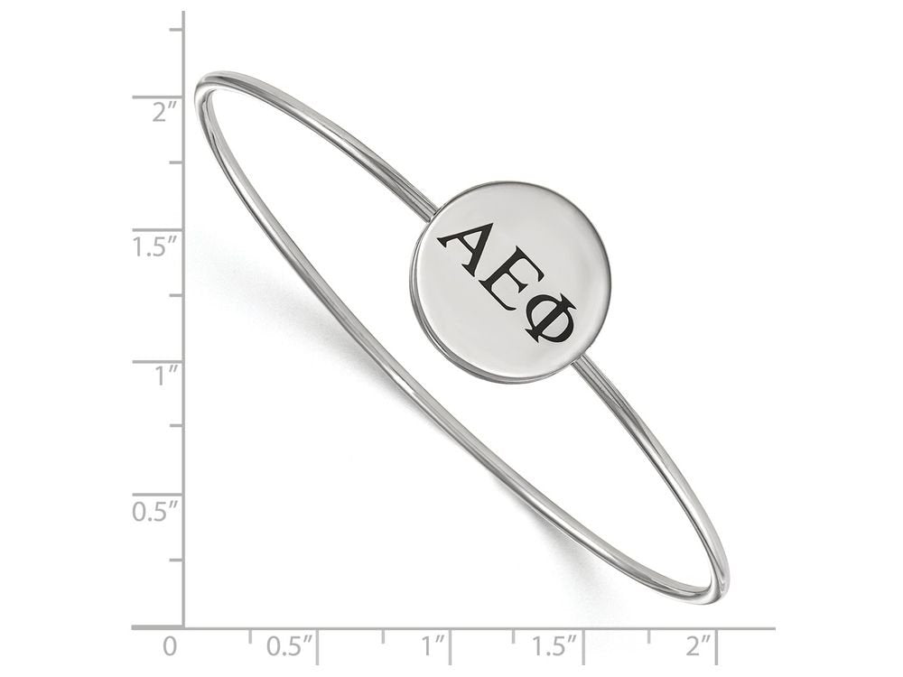 Sterling Silver Official Licensed Greek Sororities Alpha Epsilon Phi Enameled Slip-on Bangle