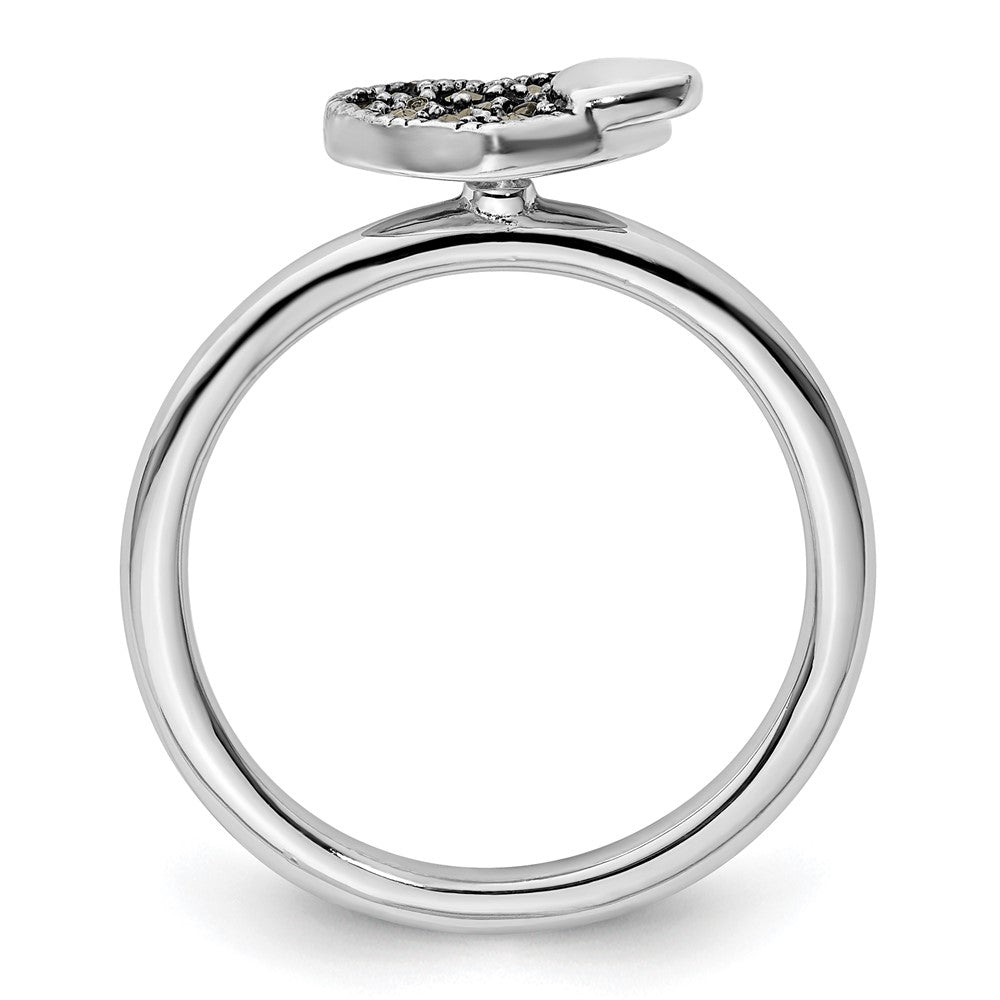 Sterling Silver Stackable Expressions Marcasite Heart Ring Size -7