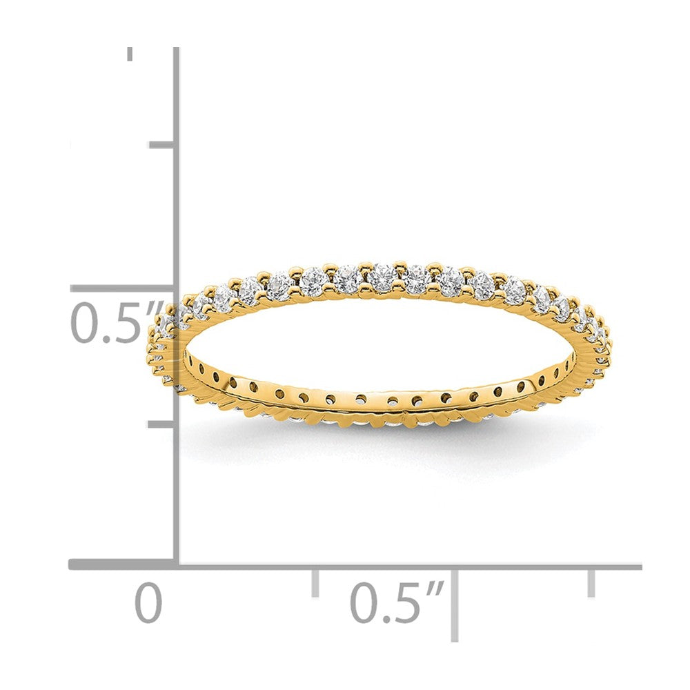 14k Polished Size 8 Shared Prong 1/2 carat Diamond Complete Eternity Band