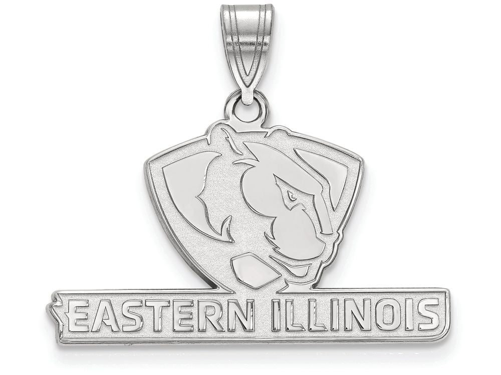 LogoArt Sterling Silver Eastern Illinois University Medium Pendant Necklace