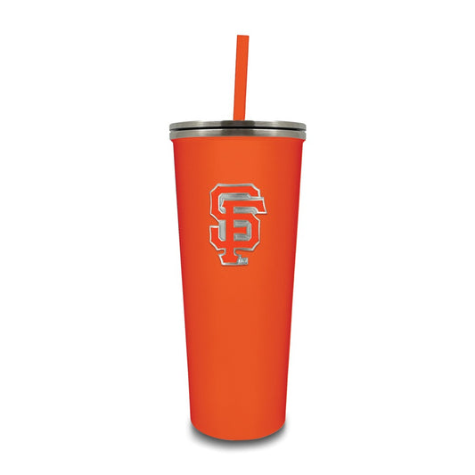 MLB San Francisco Giants Stainless Steel 24 ounce Skinny Tumbler with Emblem and Straw