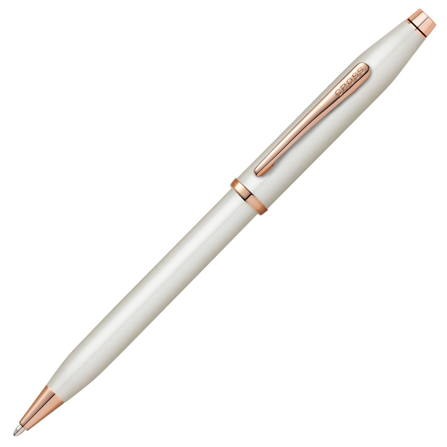 Cross Century II Refillable Ballpoint Pen, Medium Ballpen, Includes Luxury Gift Box - Pearlescent White Lacquer