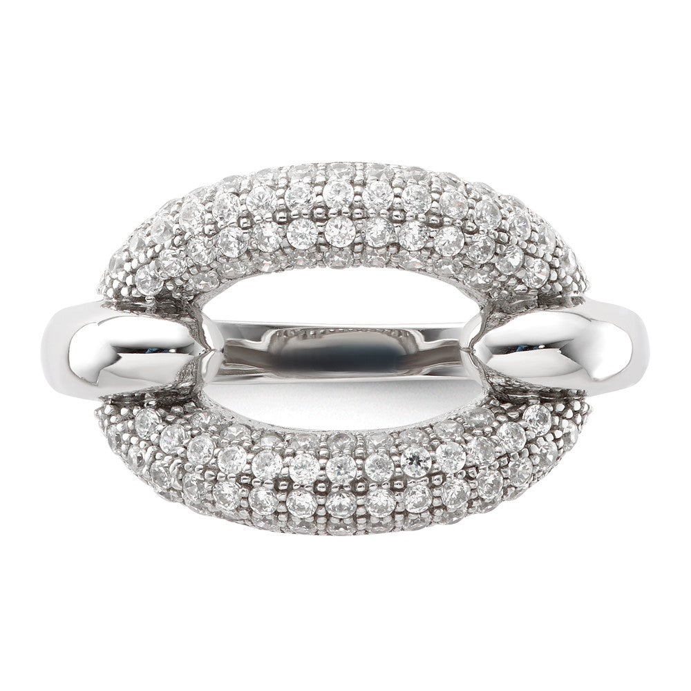 Sterling Silver & CZ Brilliant Embers Link Ring