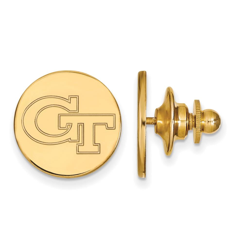 Sterling Silver Gold-plated LogoArt Georgia Institute of Technology G-T Lapel Pin QGP062GT