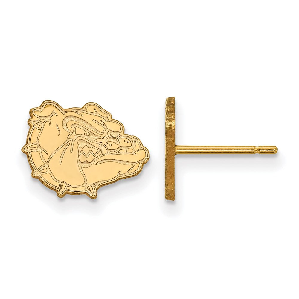 Sterling Silver Gold-plated LogoArt Gonzaga University Bulldog Extra Small Post Earrings