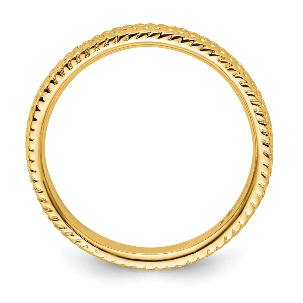 Sterling Silver Stackable Expressions Gold-plated Ring Size -8