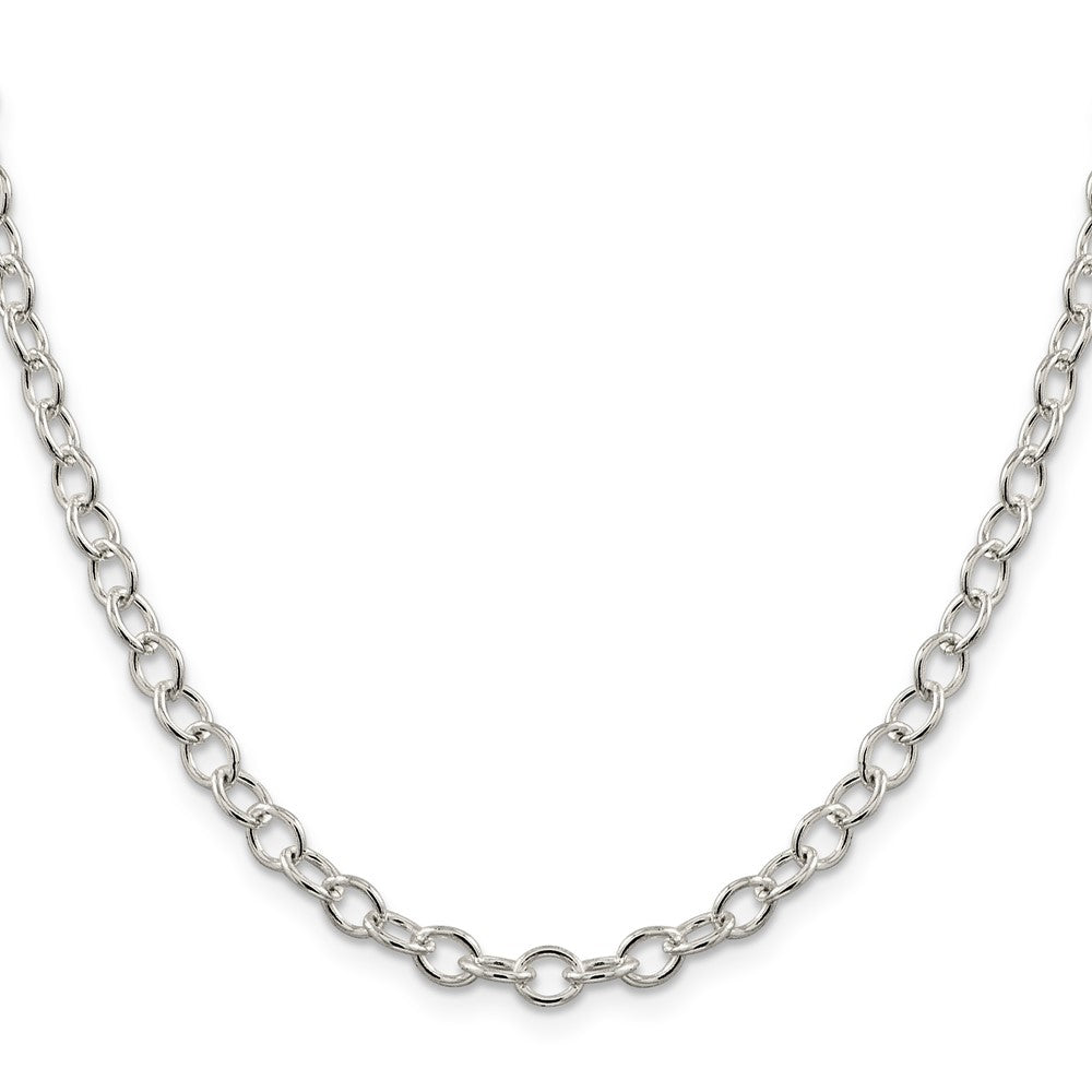 Sterling Silver 5.3mm Oval Cable Chain 22 Inches