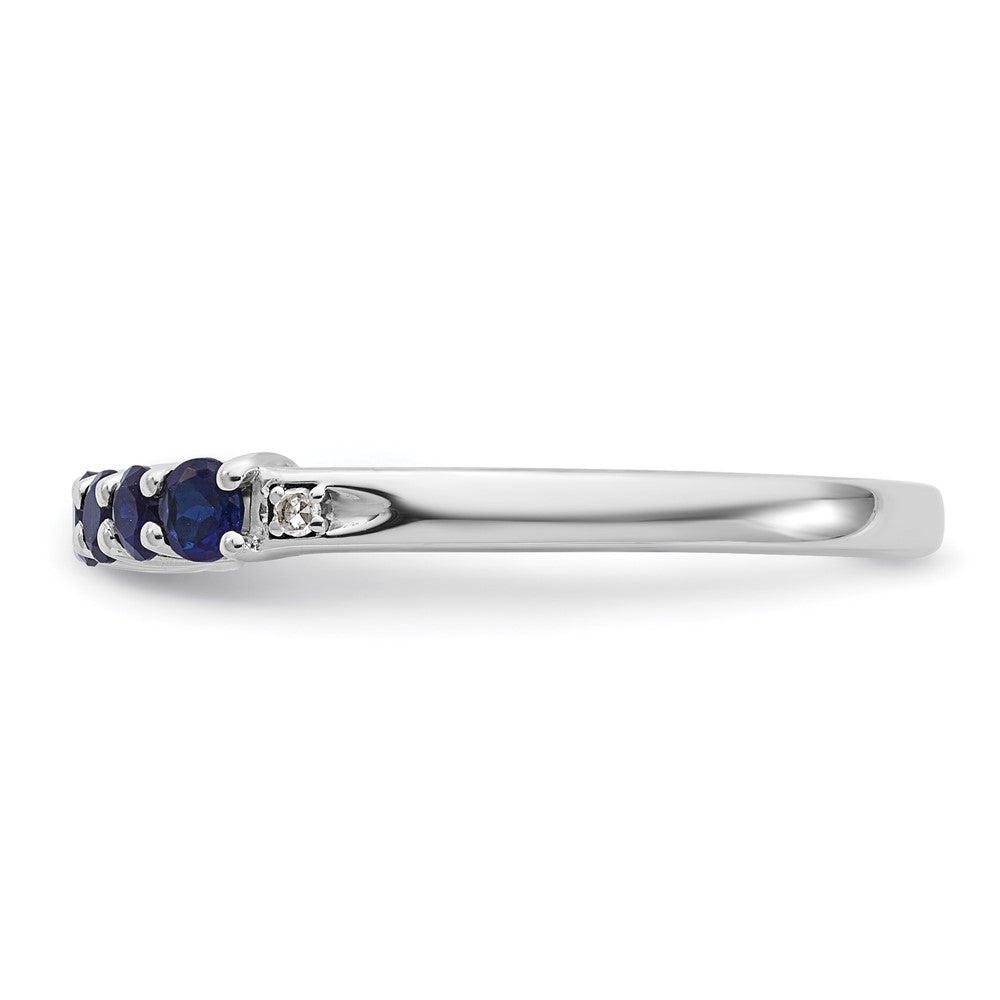 10k White Gold CR Sapphire & Diamond Ring