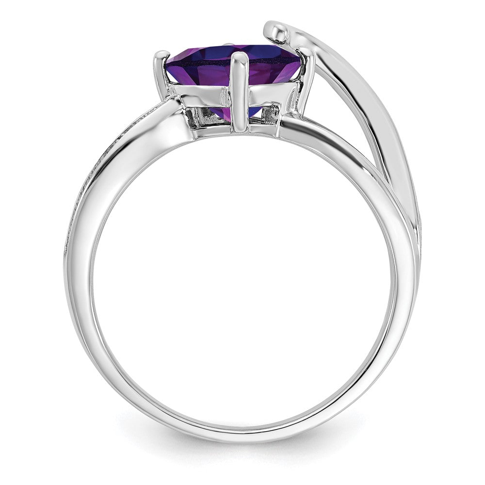 Sterling Silver ANC Amethyst & Diamond Ring