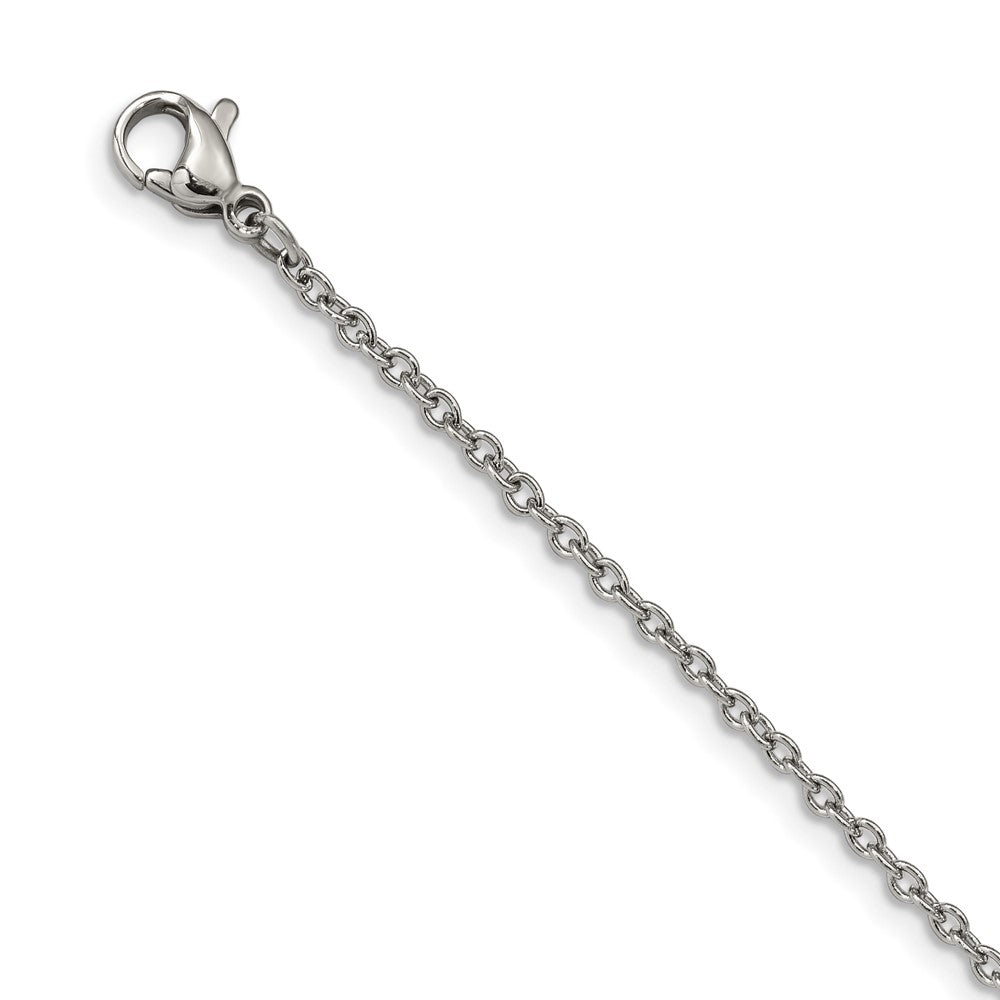Stainless Steel Polished with Crystal 7.5in w/1in ext. Star Bracelet