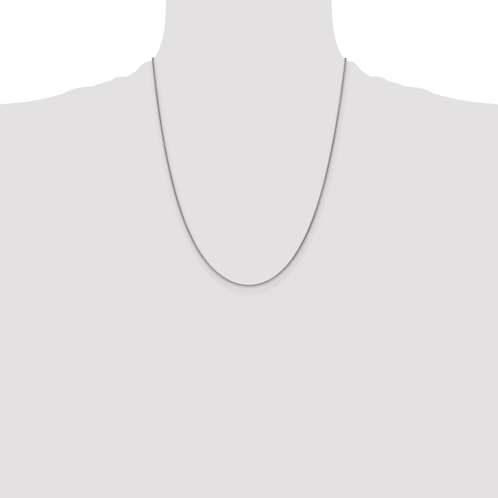 14K White Gold 1.1mm Round Cable Chain