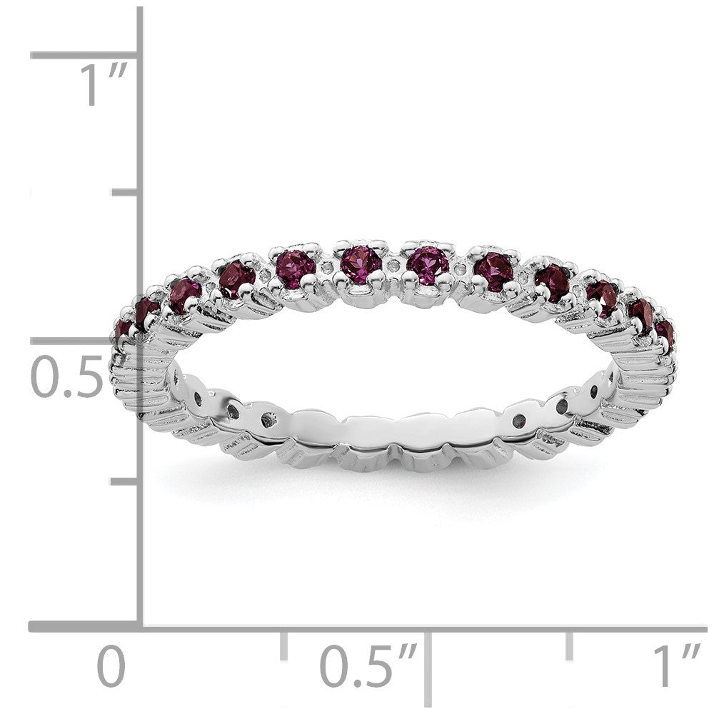 Sterling Silver Stackable Expressions Rhodolite Garnet Ring Size -6