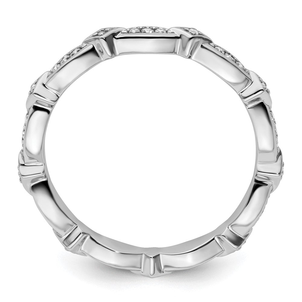 Sterling Silver Stackable Expressions Diamond Ring Size -10