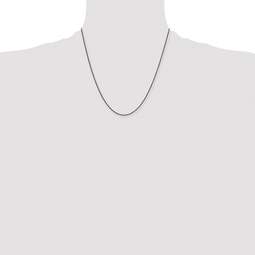 Stainless Steel Polished Black IP-plated 2mm 20in Ball Chain