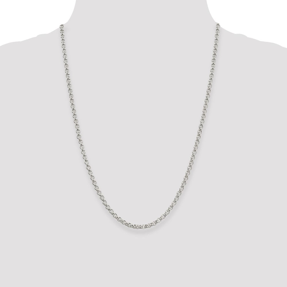 Sterling Silver 3mm Square Spiga Chain 24 Inches