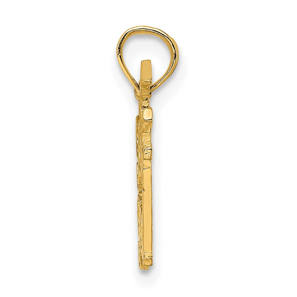 14K Solid Polished GOLF GAL Charm
