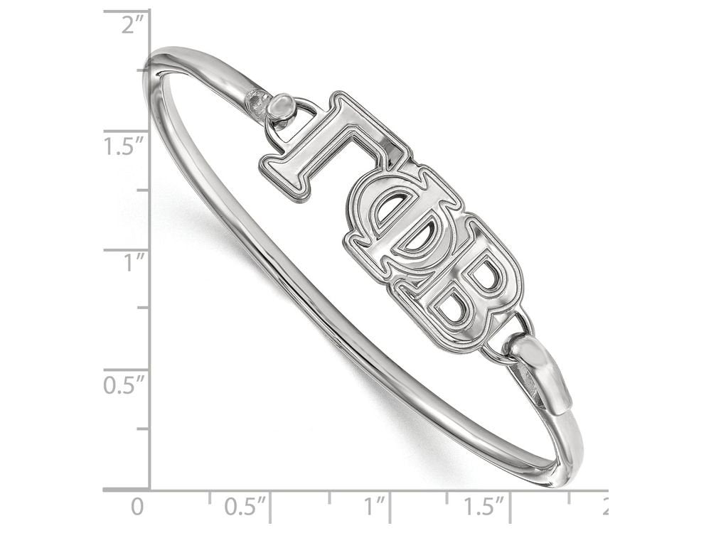 Sterling Silver Official Licensed Greek Sororities 7in Gamma Phi Beta (???) Small Hook and Clasp Bangle