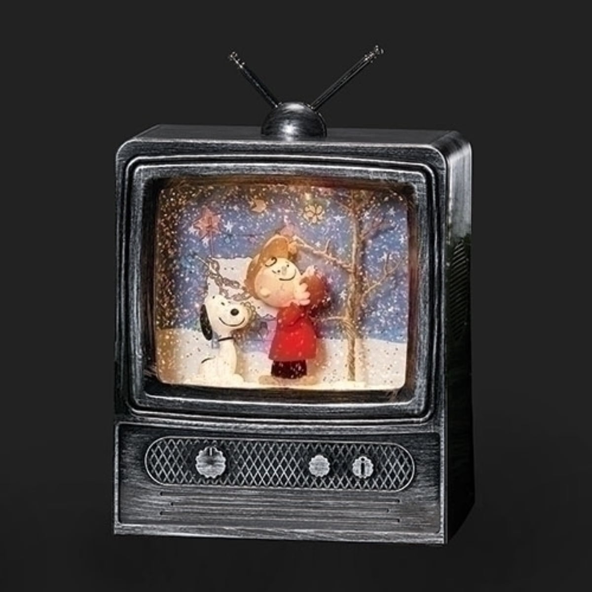 Roman 9" LED Lighted Snoopy TV Christmas Snow Globe