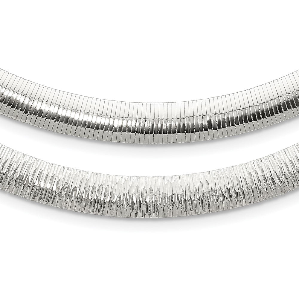 Sterling Silver 8mm Polished Cubetto/D/C Reversible Necklace 17 Inches