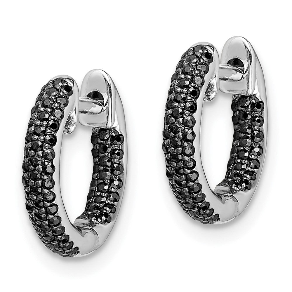 14k White Gold 3/8 carat Lab Grown Diamond VS/SI+ G+ Complete Hinged Hoop Earrings