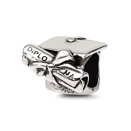 Sterling Silver Reflections Graduation Cap & Diploma Bead